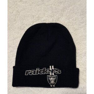 Raiders Game Day Official NFL Brand Beanie 2 Embroidered logos 100% Acrylic